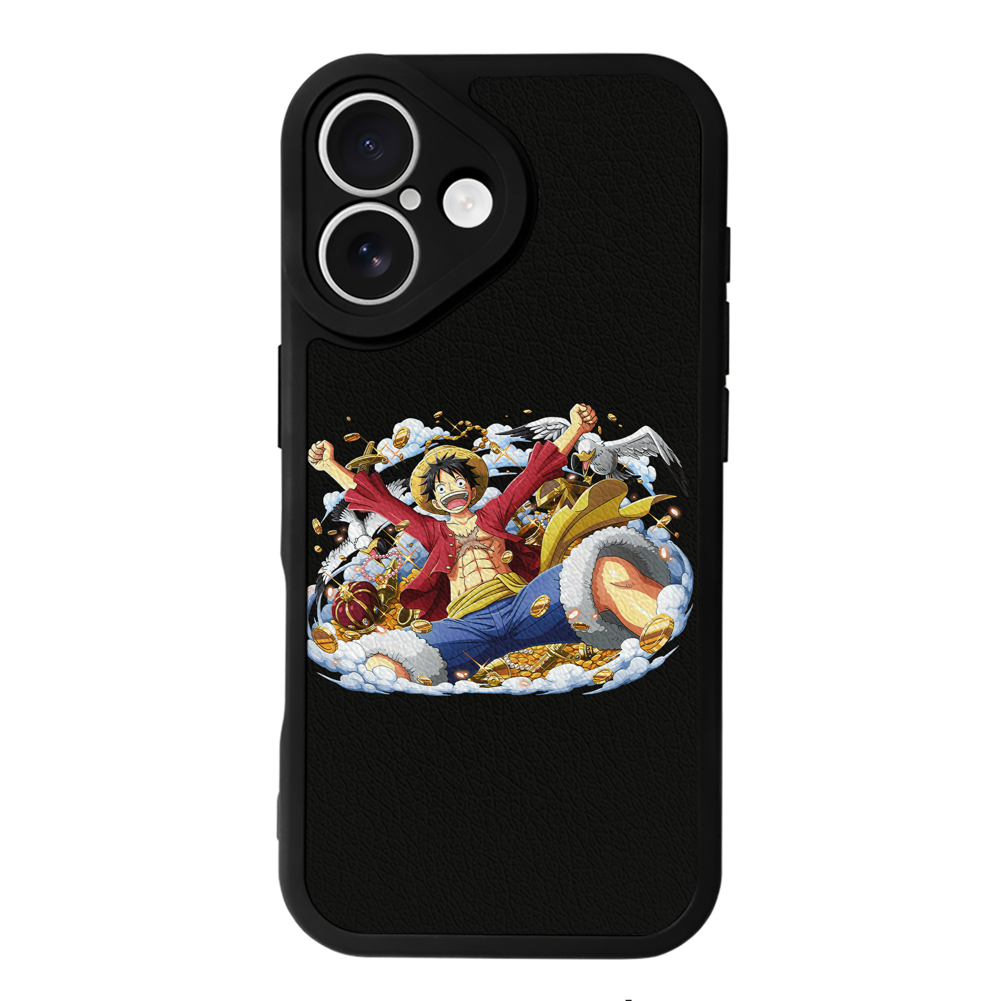 （画像用） ワンピース モンキー・D・ルフィ ONE PIECE Monkey D. Luffy 【iPhone 16シリーズ対応】シリコンスマホケース（レザー調） 材質：シリコン
